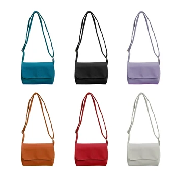 Дамски модни чанта през рамо, дамски ежедневни найлонова торбичка за покупките, голяма голям чанта през рамо, однотонная чанта-месинджър - Изображение 2  