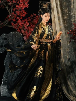 Hanfu Ретро Уей Джин с наклонена яка, позлатен мъжки и женски модели в един стил CP, китайска пролет и есен - Изображение 1  