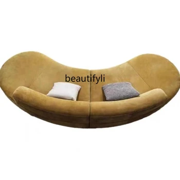 Италиански минималистични диван от плат Arc, Малък апартамент, вила, изложбена зала, клуб, Кръгова дъга, свободно време, Специална форма - Изображение 1  