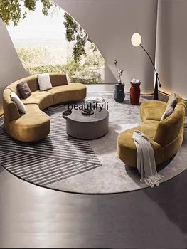 Италиански минималистични диван от плат Arc, Малък апартамент, вила, изложбена зала, клуб, Кръгова дъга, свободно време, Специална форма - Изображение 2  