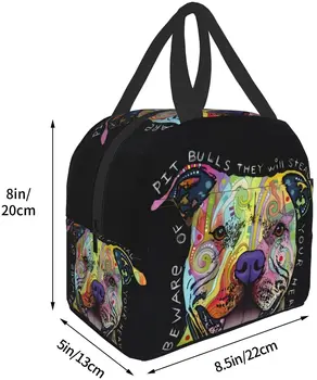 Нов питбулей за многократна употреба изолиран обяд чанта, охладител чанта кутия контейнер за жени работа в офиса училищен пикник на плажа тренировка за пътуване - Изображение 2  