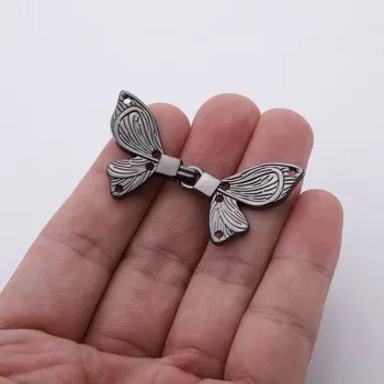 5 Двойки Метални Копчета-Пеперуди-Жаби Ретро Жилетка Hanfu С Цип за плетене на една Кука И Уши, Закручивающиеся Ключалки, Обков за Шиене на Чонсамах - Изображение 2  