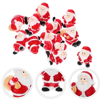 Коледни Миниатюрни Фигурки на Дядо Коледа Декорации от смола, Коледни Украси за Кукла къща, Фигурки на Снежната топка - Изображение 2  