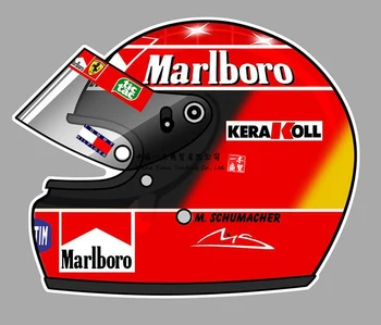 Италиански етикети с черепа за сър. Каска на Шумахер в Ляво Стикер Vinyl Основата на Натиск Каска Джеймс Ханта ламиниран винил - Изображение 1  