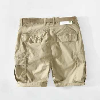 Нови летни ежедневни панталони-карго, мъжки дрехи, обикновена Прости памучни улични панталони оверсайз AT119 - Изображение 2  