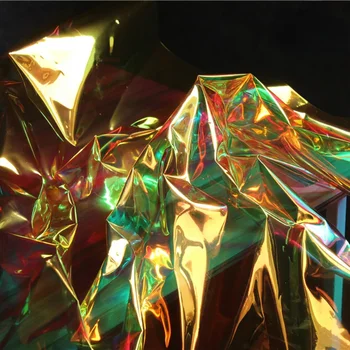 Цвят на Илюзията Тъкан TPU Лазер Цвят Шампанско Gold Laser TPU за Модно Облекло Diy Водоустойчив Креативни Дизайнерски Платове на Едро - Изображение 1  