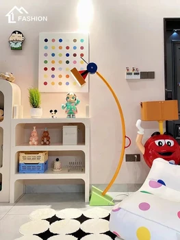 Нов Артистичен Дизайн на Led Торшерной Лампи, Креативни Цветни Строителни Блокчета, може да се Регулира По ъгъл на Осветеност Станция За Детска Стая В Хола - Изображение 2  