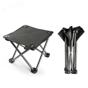 Портативен сгъваем стол за нощуване на открито, на сгъваем стол за риболов, пикник, разходки, градински стол, табуретка, сгъваем стол за пътуване, удобна за носене - Изображение 2  