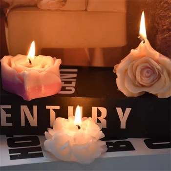 3D Форма за свещи във формата на рози цветя за сватбени партита, вечеря, производство на свещи, ароматни свещи, ръчно изработени, форми за сапун, гипс, смола, восък. - Изображение 1  