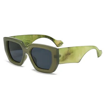 Контрастиращи цветове на Дамски слънчеви очила за отслабване с модерен затъмняване за кръгло лице - Изображение 1  
