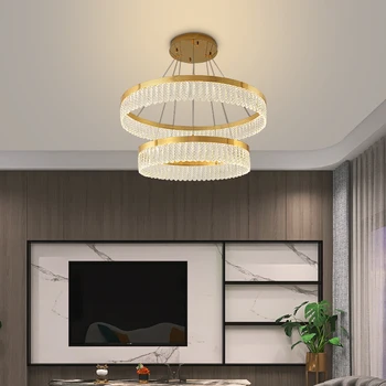 Модерен кристална окачен лампа SOURA, led ретро лампа, Луксозна Околовръстен полилей Home, за хол, трапезария, спалня - Изображение 2  