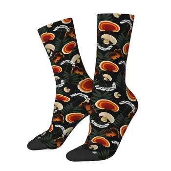 Забавен Луд Чорап за Мъже на Dark Гъби в Стил Хип-Хоп Harajuku Ddark Wild Forest Mushrooms Happy Безшевни Компрессионный Чорап За Момчета - Изображение 1  