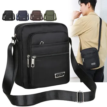2023 Мъжки найлонова чанта през рамо, чанта-месинджър, ежедневни Найлонова чанта с цип, модерна чанта-тоут, пътни Мъжки чанти през рамо, Новост - Изображение 1  