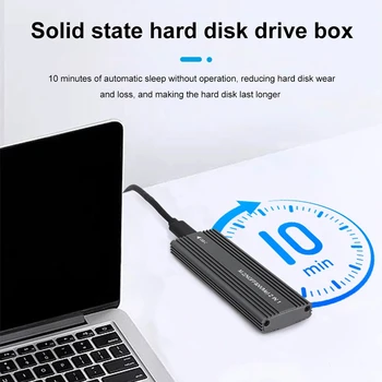 Корпус SSD с двойно протокол NVME / SATA 10 gbps, корпус SSD устройство USB 3.1 Type To M. 2 NGFF Pcie SSD Външен корпус - Изображение 2  