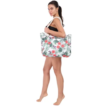 Лятна чанта-тоут, плажна чанта, дамска чанта за пазаруване, преносима чанта-месинджър, дамски холщовая чанта на едно рамо с модерен принтом - Изображение 1  
