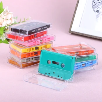 1 комплект стандартния касетофон цветно устройство с магнитна аудиокассетой на 45 минути, прозрачно чекмедже за съхранение на реч, писане, музика. - Изображение 1  