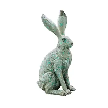 Скулптура заек от смола, сладки фигурки заек за домашен тревата в Ден на Благодарността - Изображение 1  