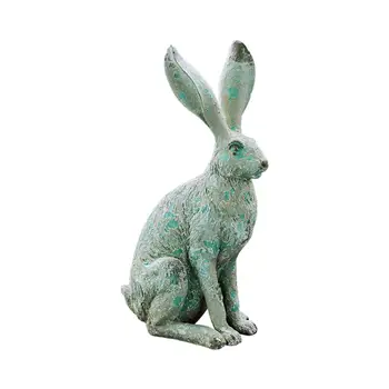 Скулптура заек от смола, сладки фигурки заек за домашен тревата в Ден на Благодарността - Изображение 2  
