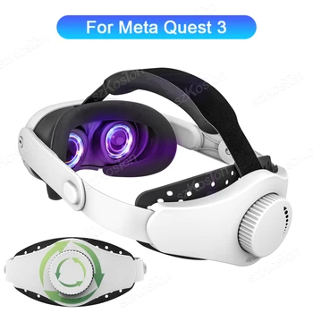 Регулируема глава каишка за слушалки Meta Quest 3 Дышащее луксозни лента за глава Алтернативен head-лента за аксесоари виртуална реалност Quest 3 - Изображение 1  
