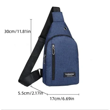 Мъжки отличителни чанти, ежедневни поясная чанта, малка чанта за носене на кратки пътувания, мъжки водоустойчива чанта през рамо, найлонови торбички - Изображение 2  