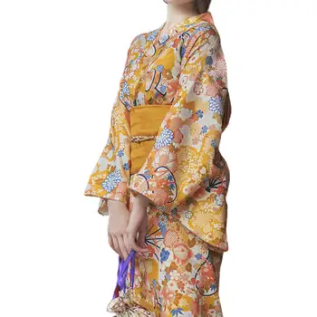Жена японското кимоно Кимоно Дълга рокля Юката, дрехи за почивка, лек костюм, дълга рокля, пижами, за празника Свети Валентин - Изображение 2  