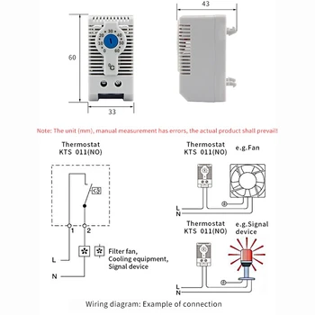 KTS011 НЕ е нормално открито механичен регулатор на температурата, Шкафный термостат Din-рейк, се използва за охлаждане - Изображение 2  