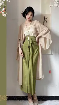 Ново традиционното подобряване на рокля Hanfu в китайски стил, комплект дрехи Hanfu в древен стил на династията Сун, комплект дрехи Hanfu за дневни по народни танци, комплект дрехи Hanfu - Изображение 2  