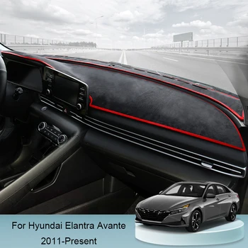 За Hyundai Elantra Avante AD MD UD CN7 2011-2024 Покриване на Арматурното Табло на Автомобила е Защитна Подплата Изкуствен Козирка Килим Автомобилни Аксесоари - Изображение 1  