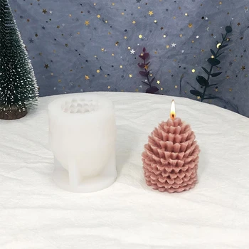 Силиконовата форма във форма борови шишарки 3D за производството на восъчни свещи със собствените си ръце, ароматерапия, сапуни ръчно изработени форми за торта от гипс - Изображение 2  