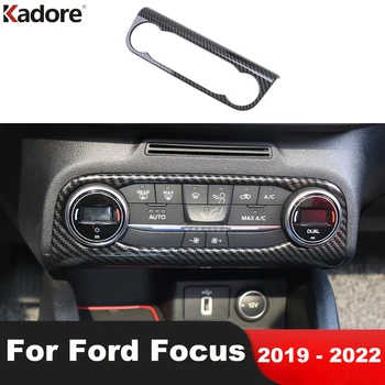 Тампон върху панела на бутона за включване на климатика променлив ток в колата за Ford Focus 2019 2020 2021 2022 Аксесоари за леене на интериора, изработени от въглеродни влакна - Изображение 1  