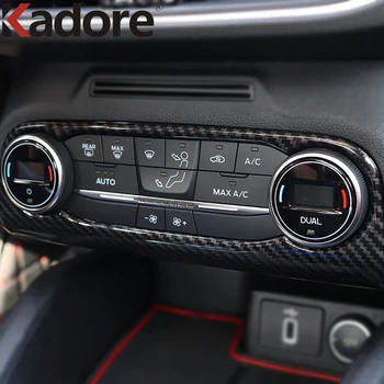 Тампон върху панела на бутона за включване на климатика променлив ток в колата за Ford Focus 2019 2020 2021 2022 Аксесоари за леене на интериора, изработени от въглеродни влакна - Изображение 2  