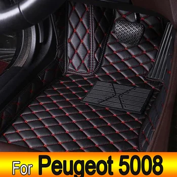 Автомобилни стелки за Peugeot 5008 P87 MK2 2017 ~ 2023 Pad Луксозна Кожена подложка, килими, Набор от Трайни постелки, Детайли на интериора, Аксесоари за Автомобили - Изображение 1  
