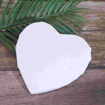 2 бр. Бели празни холщовые панел Love Heart, креативна дървена загрунтованная памучен панел е в рамка за рисуване с маслени бои, - Изображение 1  