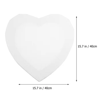 2 бр. Бели празни холщовые панел Love Heart, креативна дървена загрунтованная памучен панел е в рамка за рисуване с маслени бои, - Изображение 2  