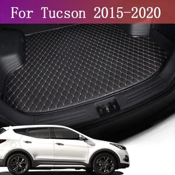 Нова подложка за багажник на кола от изкуствена кожа, Индивидуален подложка за багажника, аксесоари за интериора на колата, подходящи за Hyundai Tucson 2015-2020 - Изображение 1  