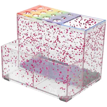 Цветна Кутия За съхранение Органайзер за кисточек за грим Клон За козметика Притежателя на Пинсета Прозрачна кутия за грим - Изображение 1  