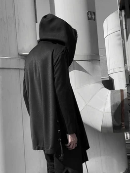 Нишевый дизайнерски жилетка, палто, тренч с качулка, мъжки и тъмна шапка със средна дължина, без ежедневни шапка Супер Магьосник - Изображение 1  