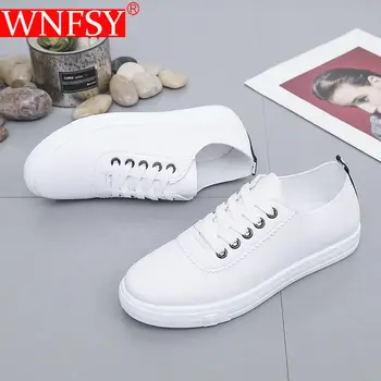 Wnfsy/ Дамски Ежедневни обувки; Летни Дишащи Обувки на плоска подметка С шнур; Дамски Вулканизированная спортни обувки с мека подметка; Zapatillas De Mujer - Изображение 1  