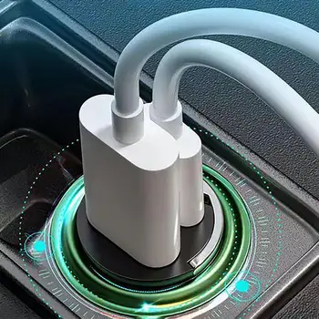 Двухпортовое зарядно за кола с мощност 100 W, Универсално зарядно устройство за бързо зареждане, Стабилно и Удобно зарядно устройство с дигитален дисплей, зарядно устройство, USB зарядно за кола - Изображение 2  