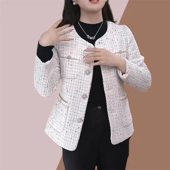 Висококачествена къс дамски яке 2023, есенна новост, Корейски стил с дълъг ръкав и лек аромат, ежедневни елегантни връхни дрехи, дамски блузи - Изображение 1  