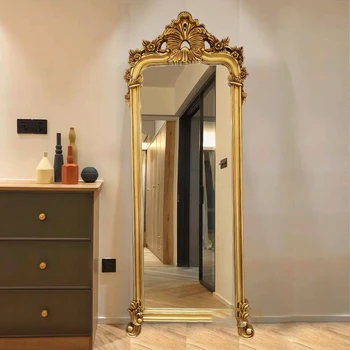 Коса Златното Декоративно Огледало Винтажное Монтиране на Декоративна грим огледало в цял ръст Specchio Home Decoration YX50DM - Изображение 1  