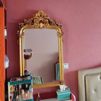 Коса Златното Декоративно Огледало Винтажное Монтиране на Декоративна грим огледало в цял ръст Specchio Home Decoration YX50DM - Изображение 2  