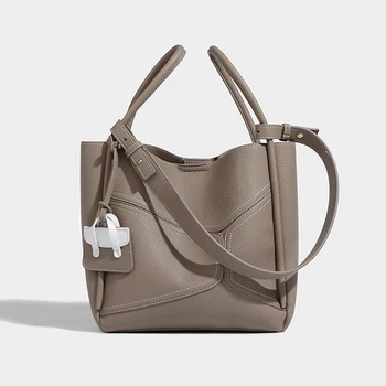 Композитни чанта през рамо от кофа за жени, луксозни дизайнерски чанти и портмонета 2023, новост в модата, чанта-месинджър от изкуствена кожа на рамото - Изображение 1  