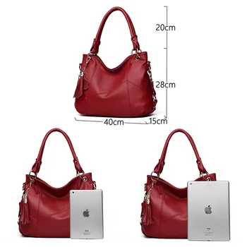 Дамски чанти от естествена кожа, чанти-незабавни посланици, дизайнерска чанта през рамо, чанта-тоут с горната дръжка, рамо чанти mujer - Изображение 2  
