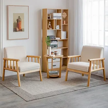 Антики Градински столове за всекидневна Дърво Ретро скандинавски минимализъм Удобни Столове Пол за възрастни Мебели за интериора Cadeira - Изображение 1  