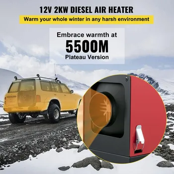 Дизелов нагревател VEVOR 2/8 кВт, ауспуси, нагревател на дизелово гориво, 12, дизелов воздухонагреватель, дистанционно управление h за автомобили, лодки, автобуси - Изображение 2  