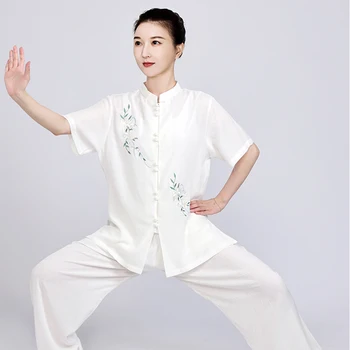 Секси лятна рокля за тайцзицюань Wudang от памук и лен, рокля за тренировки по тайцзицюань, облекла за бойните изкуства, пролетно-есенен костюм - Изображение 2  