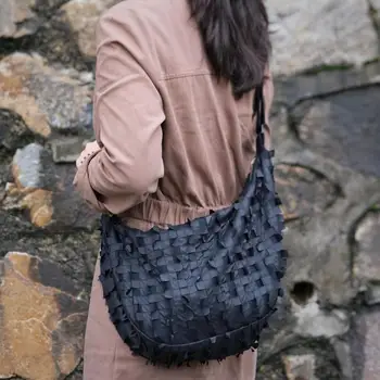 Европейската и американската мода, черна квадратна структура, чанта за равиоли с голям капацитет, ежедневни и просто модерна дамска чанта - Изображение 1  