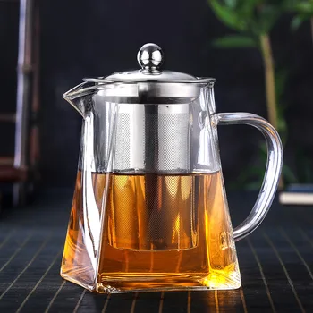 Чайник От устойчиви на топлина Стъкло С Удобства За приготвяне на Чай пу-ерх От Неръждаема Стомана, чайникът и Комплект Чаши, Кана Puerh Gaiwan Pot, Кана За Приготвяне на Чай - Изображение 2  
