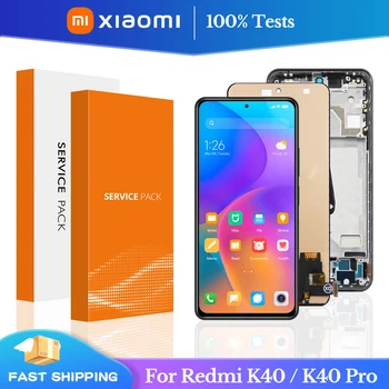 100% Тест за Xiaomi Redmi K40 LCD дисплей с рамка, сензорен дисплей, дигитайзер за Redmi K40 Pro + K40 Ultra, LCD дисплей Hongmi - Изображение 1  